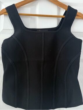 Bailey 44 Black Square-Neck Tank with Princess Seams